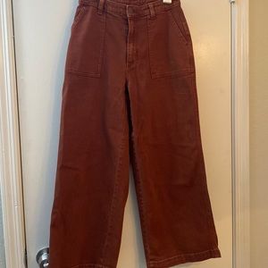 Maroon Wide Leg Pants, size: 4/27R